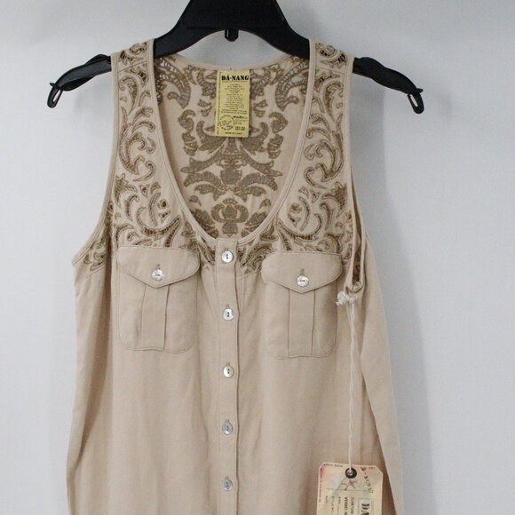 Da-Nang Beige Women Jeans Overalls - Picture 2 of 16